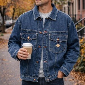 Y2K Briskors Design By Dazo Blue Denim Jacket with Silver Accents